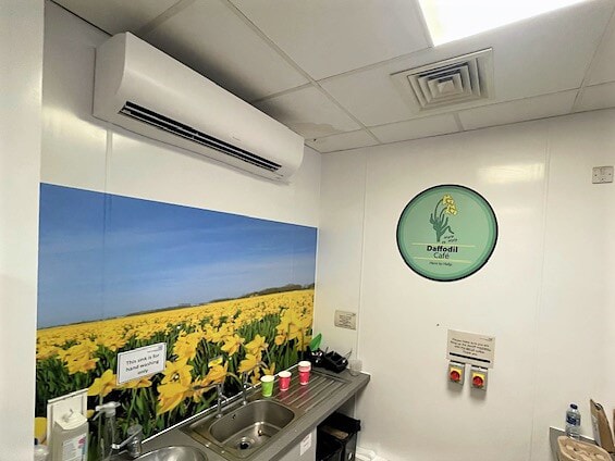An image of the interior signage at NHS Sherwood Forest Hospitals.